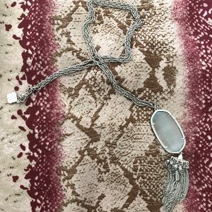 KENDRA SCOTT RAYNE SILVER NECKLACE W/Slate gray
